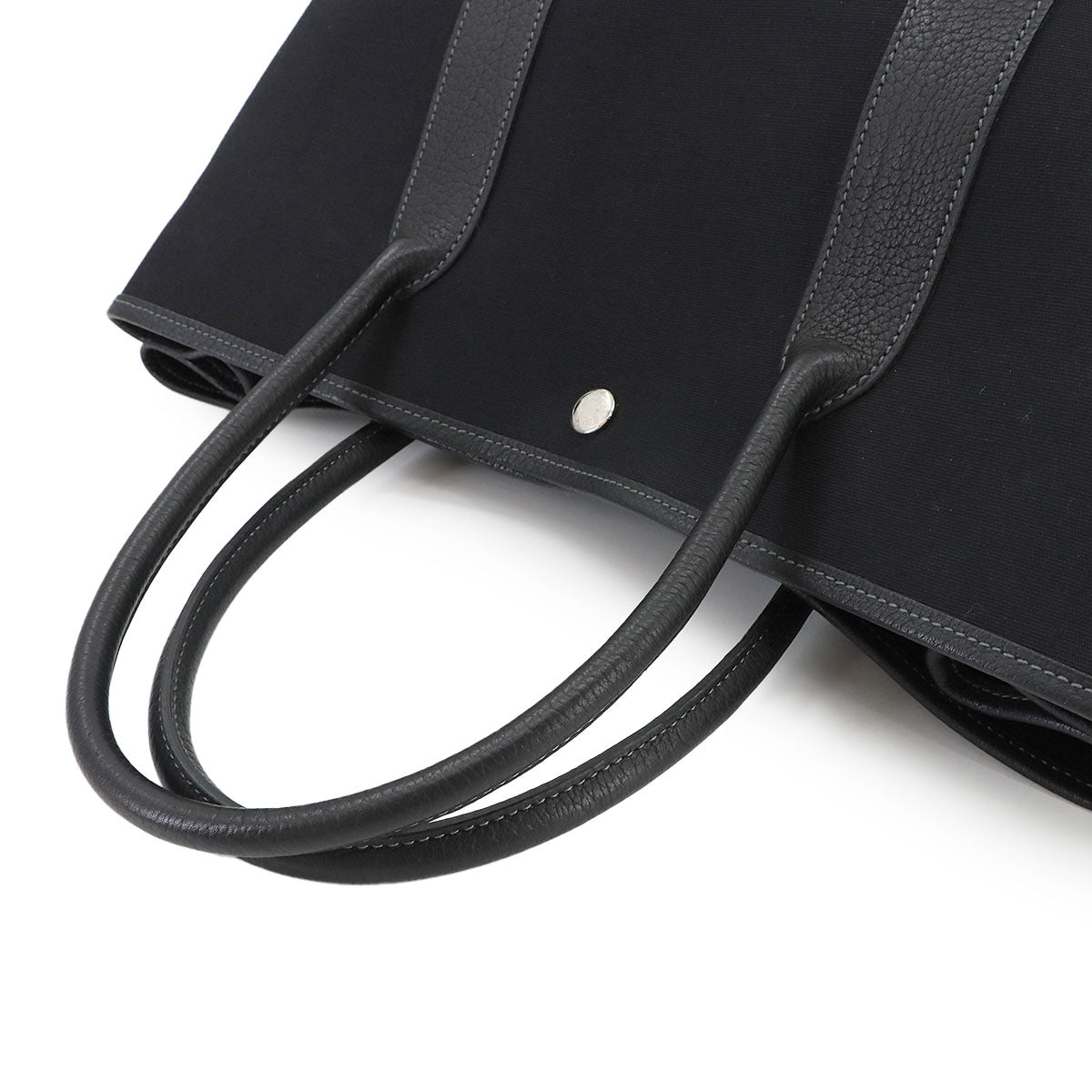 Garden Party PM Tote Bag Toile Officier Leather Black