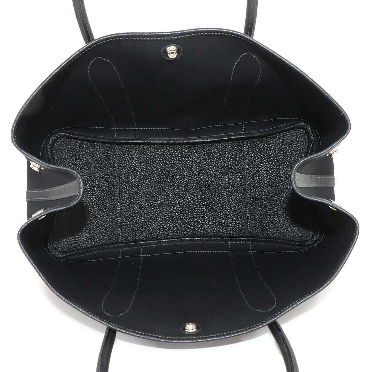 Garden Party PM Tote Bag Toile Officier Leather Black