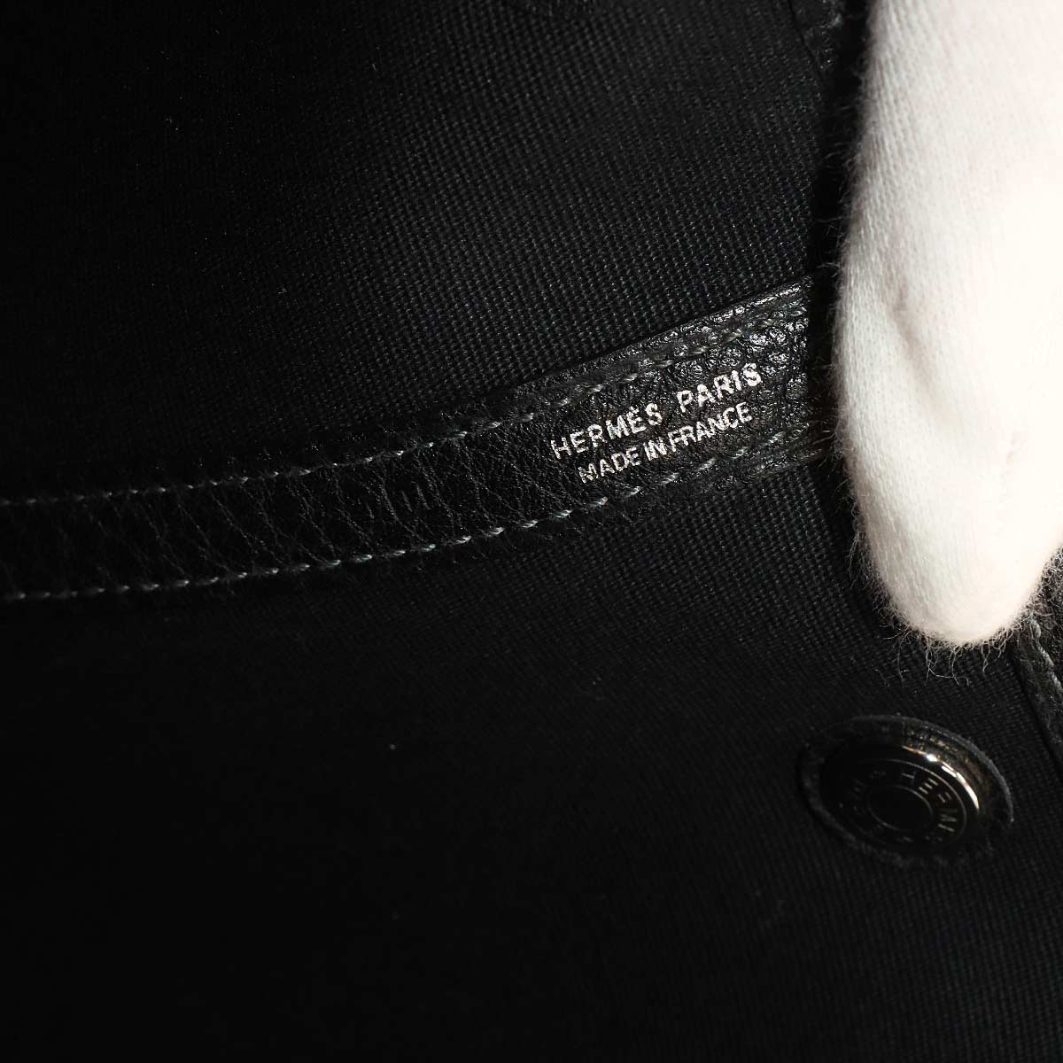 Garden Party PM Tote Bag Toile Officier Leather Black