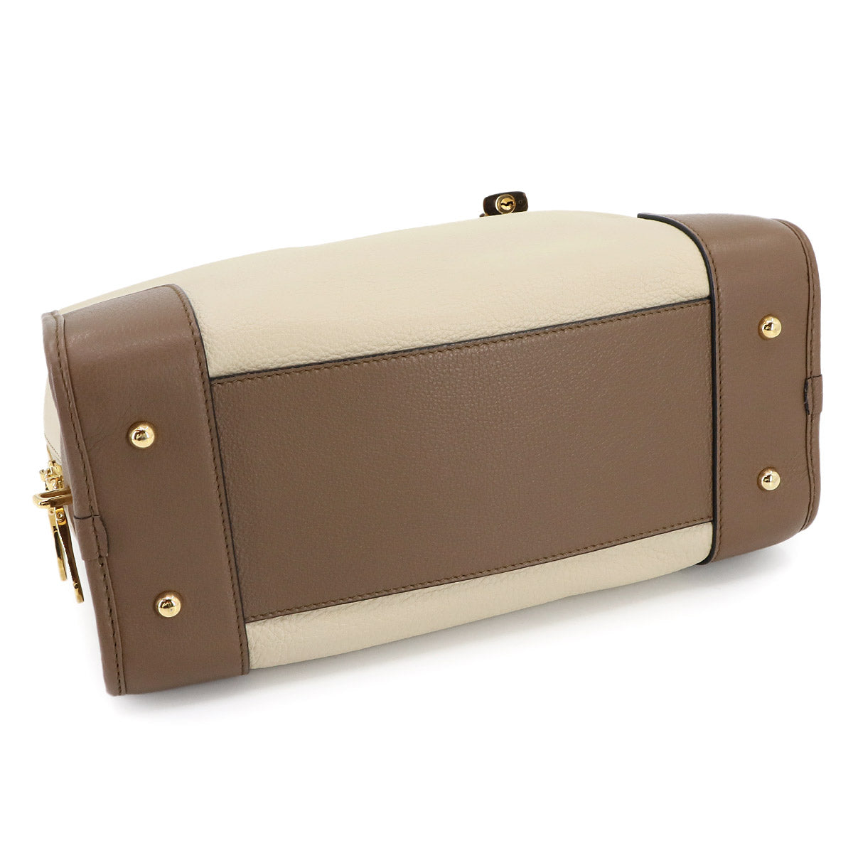 Amazona 28 Hand Bag Leather Beige Brown Bordeaux Purse