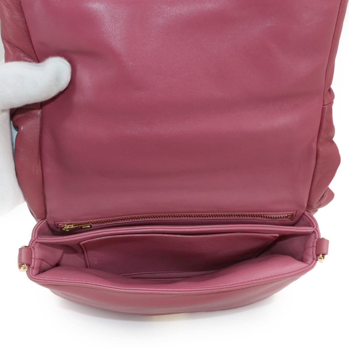 Puffer Goya Chain Shoulder Bag Leather Pink A40P41X01 Purse