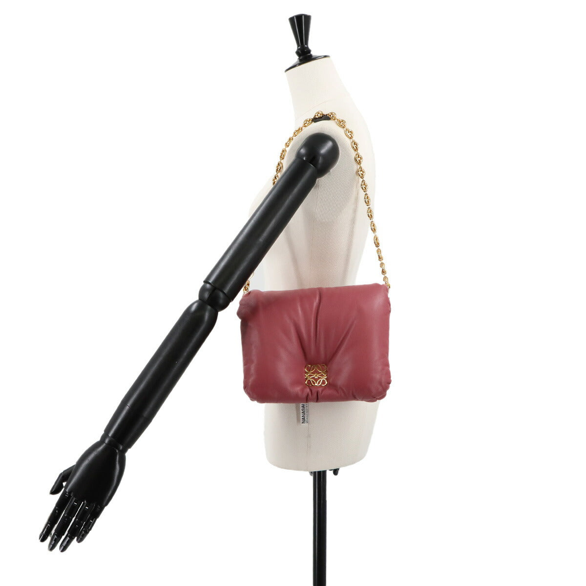 Puffer Goya Chain Shoulder Bag Leather Pink A40P41X01 Purse