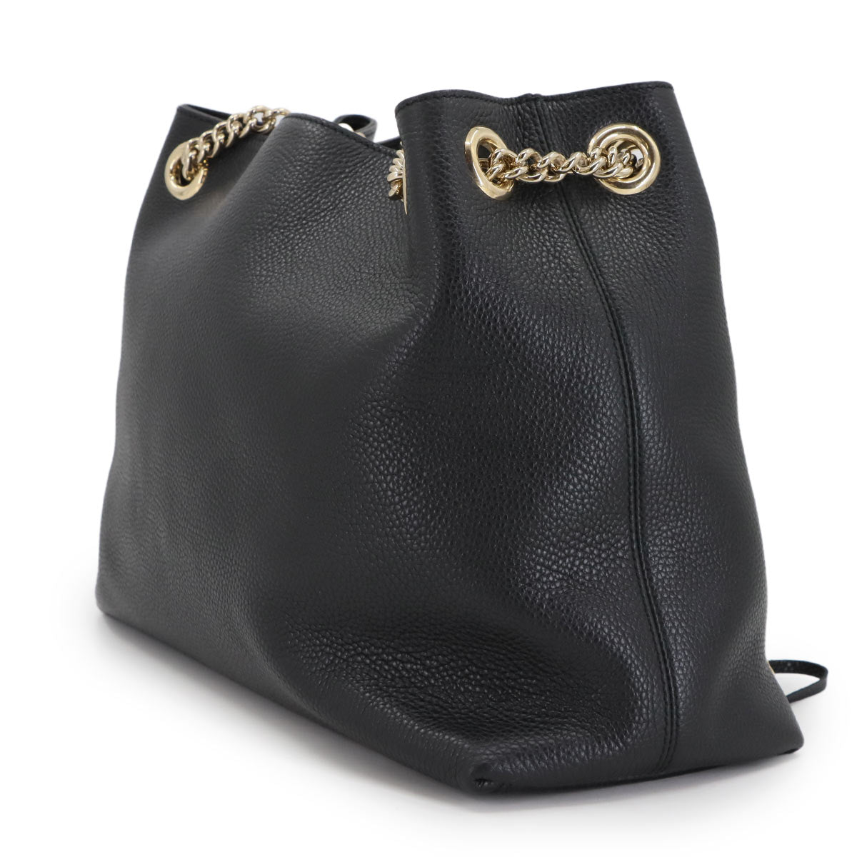 Interlocking G Soho Chain Tote Bag Leather Black 536196 Purse