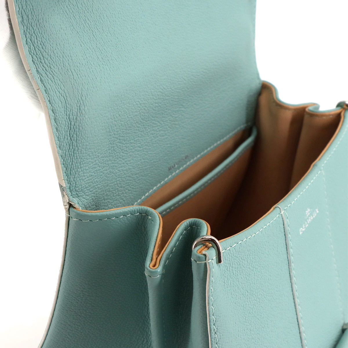 Brillant Mini 2way Hand Shoulder Bag Leather Blue Purse