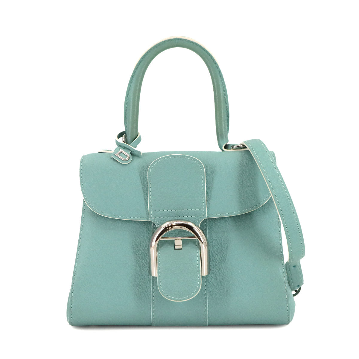 Brillant Mini 2way Hand Shoulder Bag Leather Blue Purse