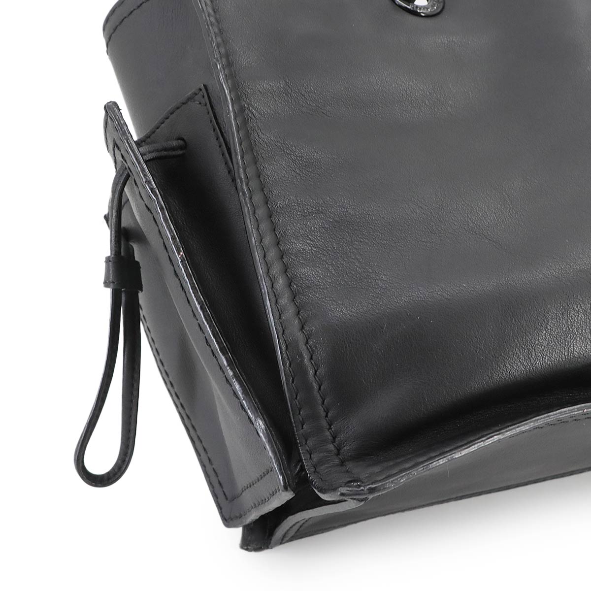 Shopper Tote Bag Leather Black Studs Logos Purse