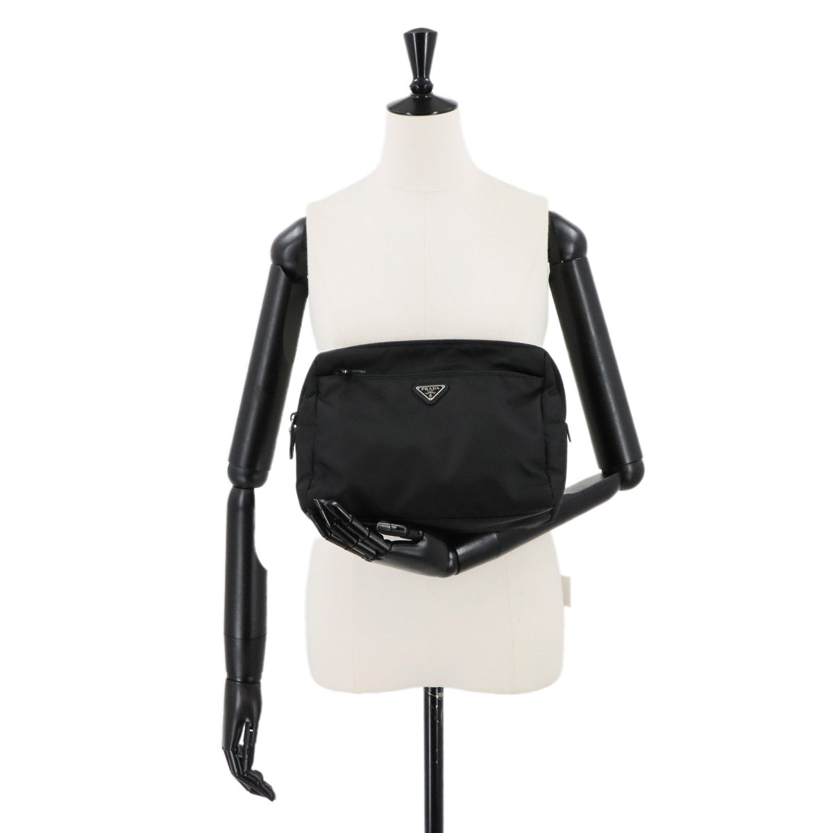 Pouch Nylon Black Purse Triangle Logo