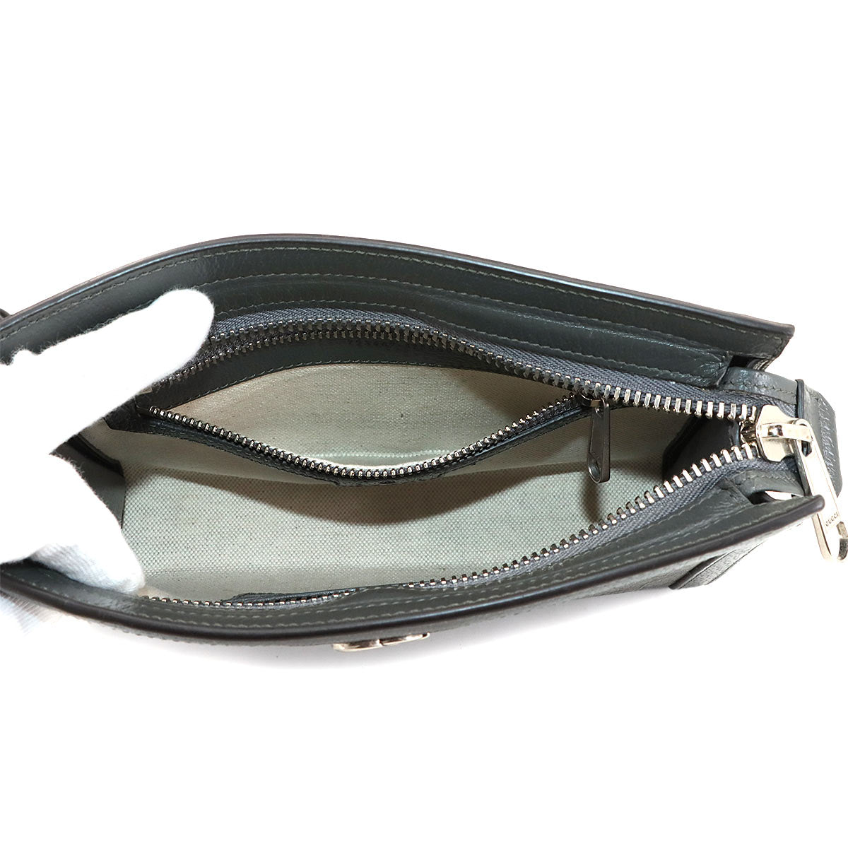 Ophidia Small Shoulder Bag GG Supreme Leather Gray 795467