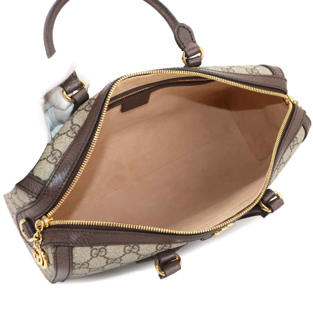 Ophidia Top Handle Hand Shoulder Bag GG Supreme Beige 524532