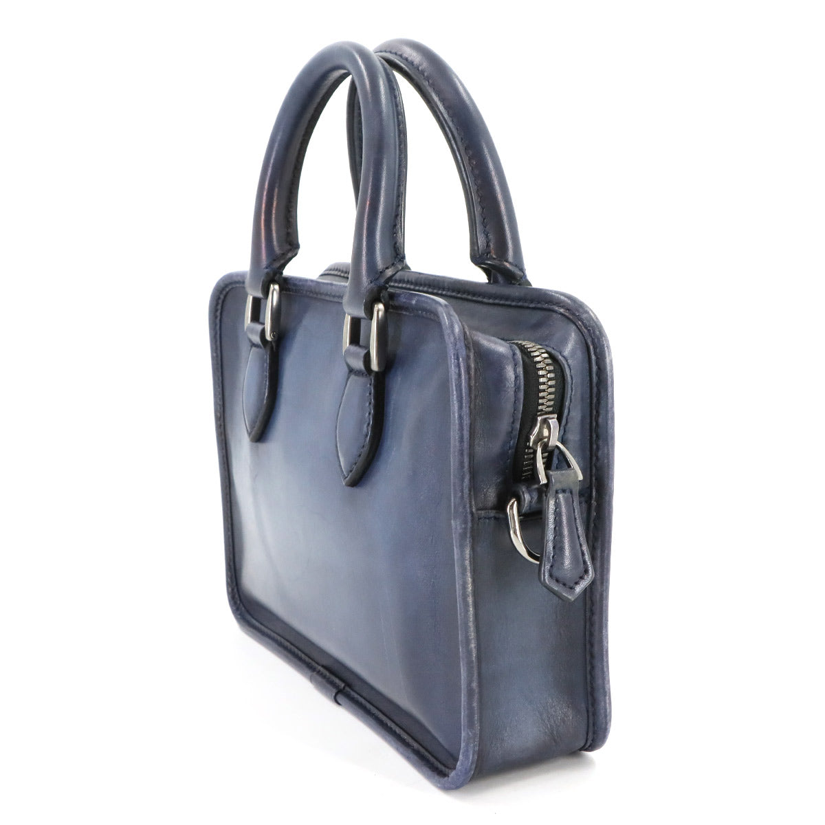 Unjour Gulliver 2way Hand Bag Venezia Leather Navy Purse