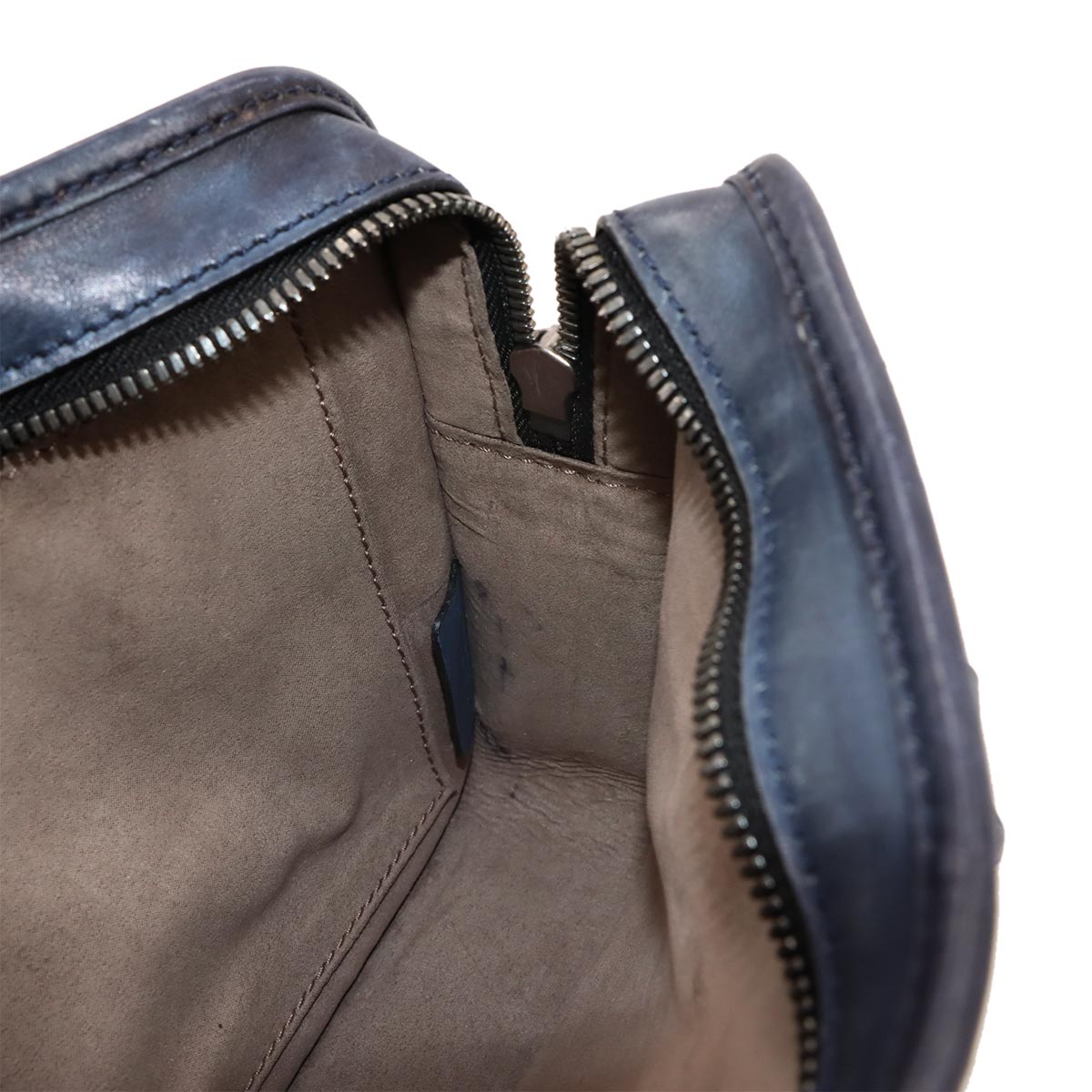 Unjour Gulliver 2way Hand Bag Venezia Leather Navy Purse