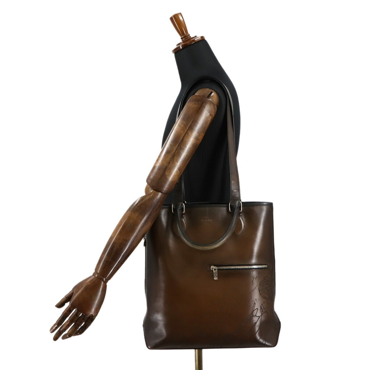 Calligraphy Toujours Vertical Tote Shoulder Bag