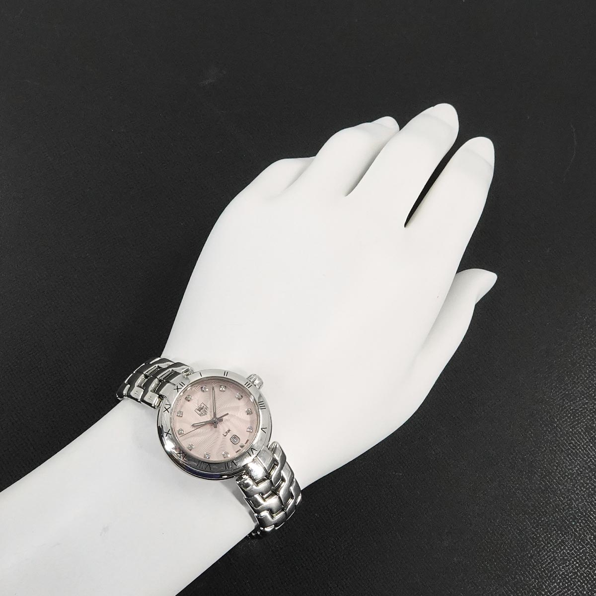 Link WAT1415 11P Diamond Quartz Pink Dial Ladies Watch