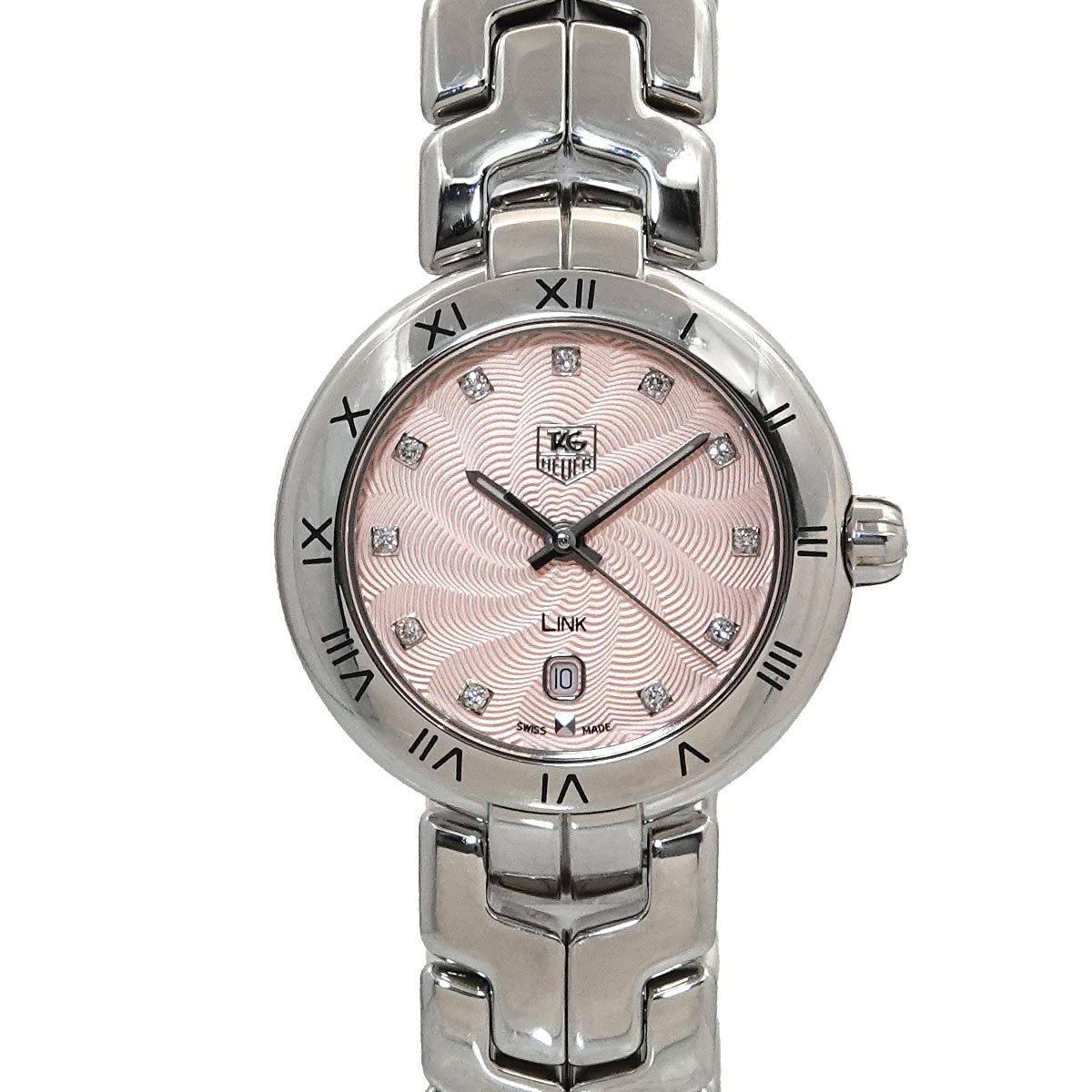 Link WAT1415 11P Diamond Quartz Pink Dial Ladies Watch