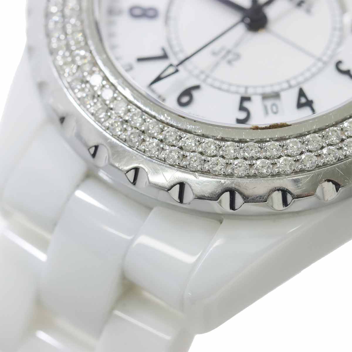 J12 33mm H0967 Bezel Diamond Quartz White Dial Ladies Watch