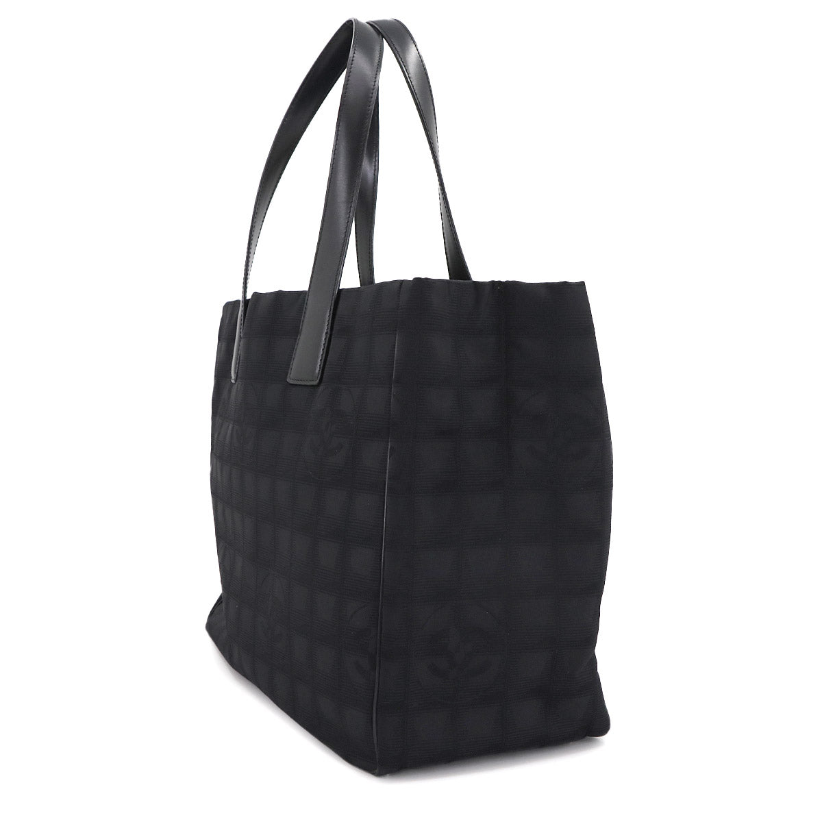 New Travel Line Tote MM Bag Nylon Jacquard Leather Black A15991
