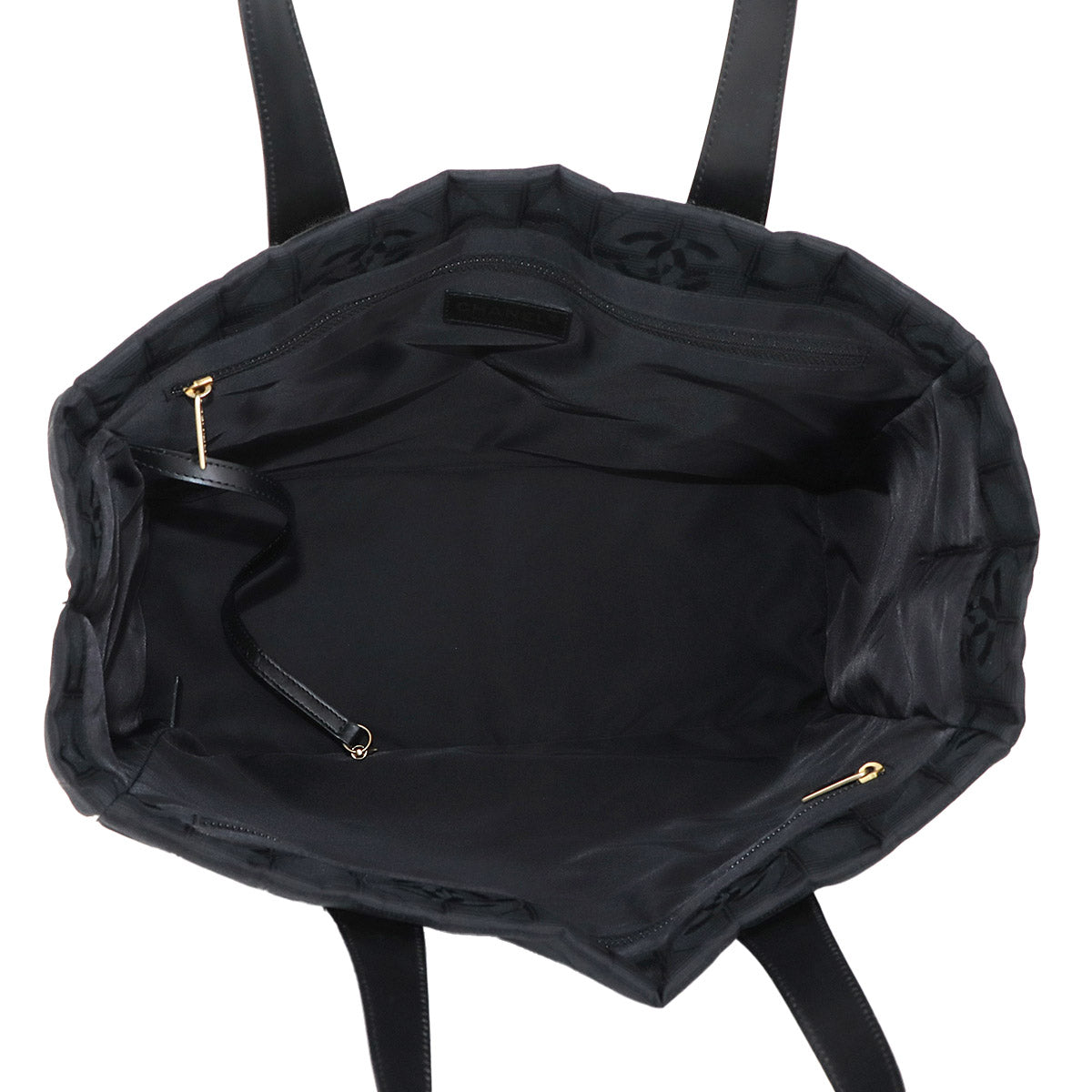 New Travel Line Tote MM Bag Nylon Jacquard Leather Black A15991