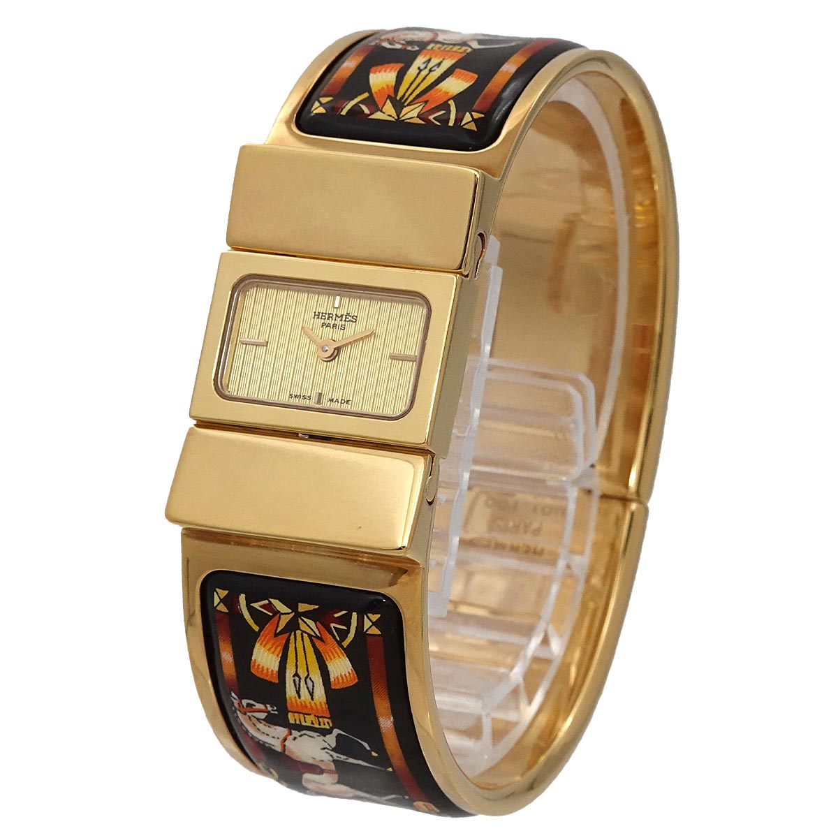 Loquet LO1.201 Quartz Gold Dial Ladies Bngle Watch