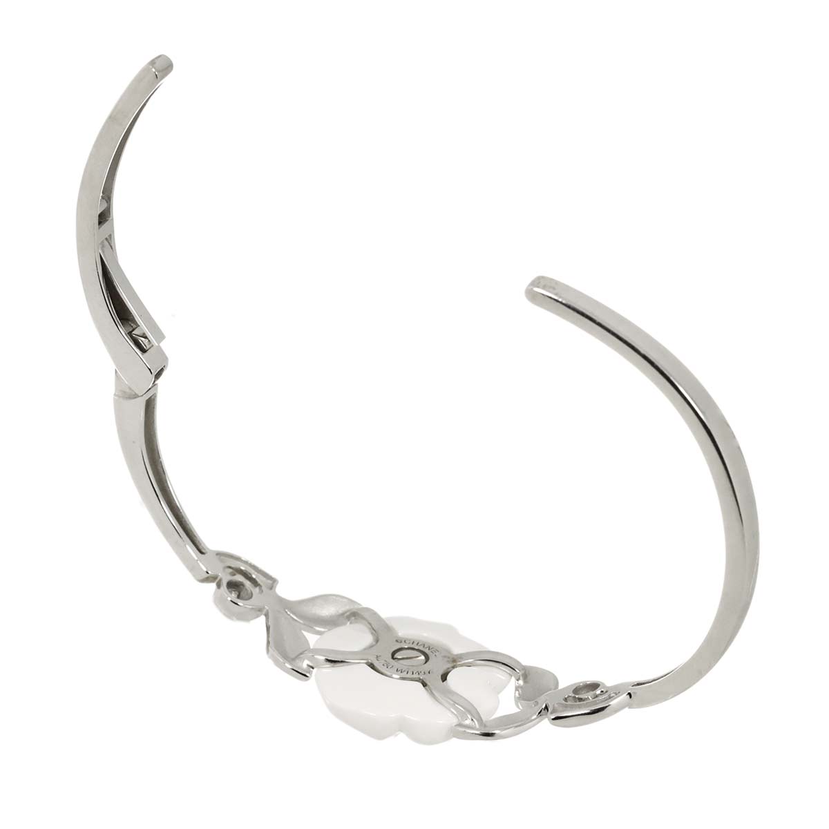 Camellia Diamond Ceramic Bracelet 18K White Gold 750