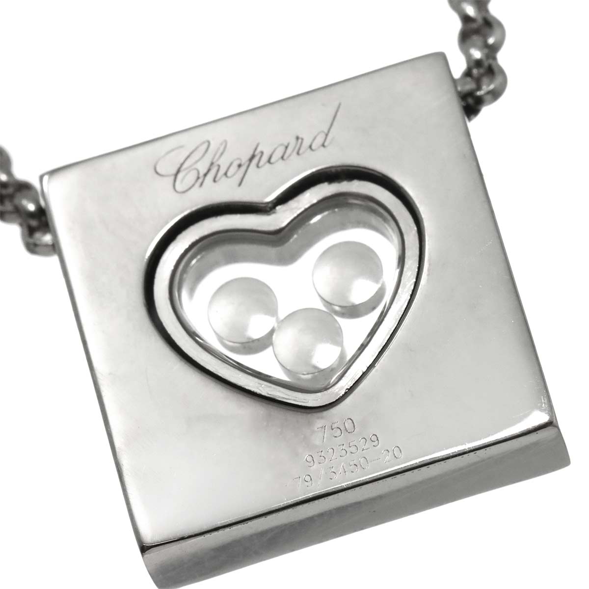 Happy Diamond Heart Necklace 18K White Gold 750