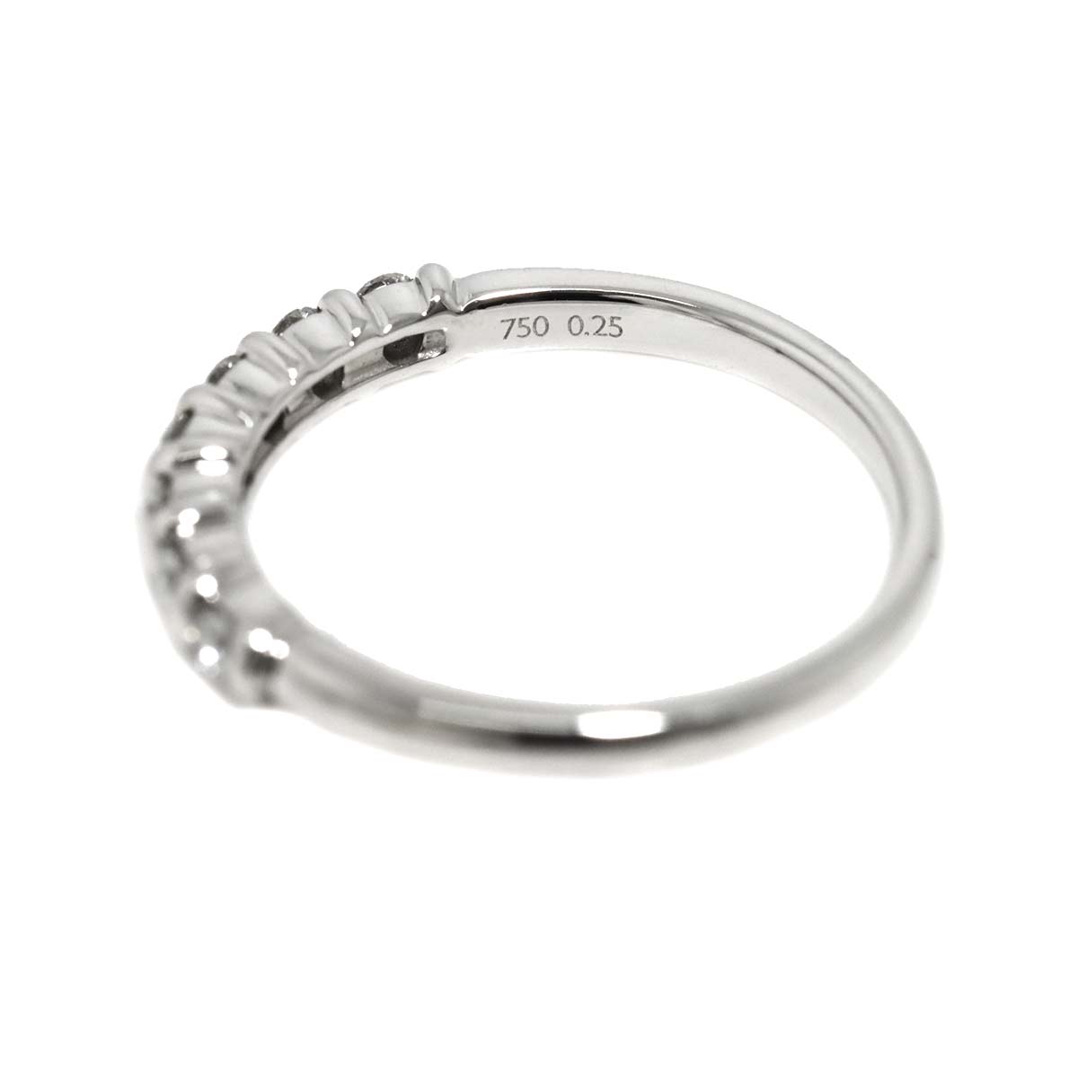 Diamond 0.25ct Ring 18K White Gold 750 Size5.5-5.75(US)