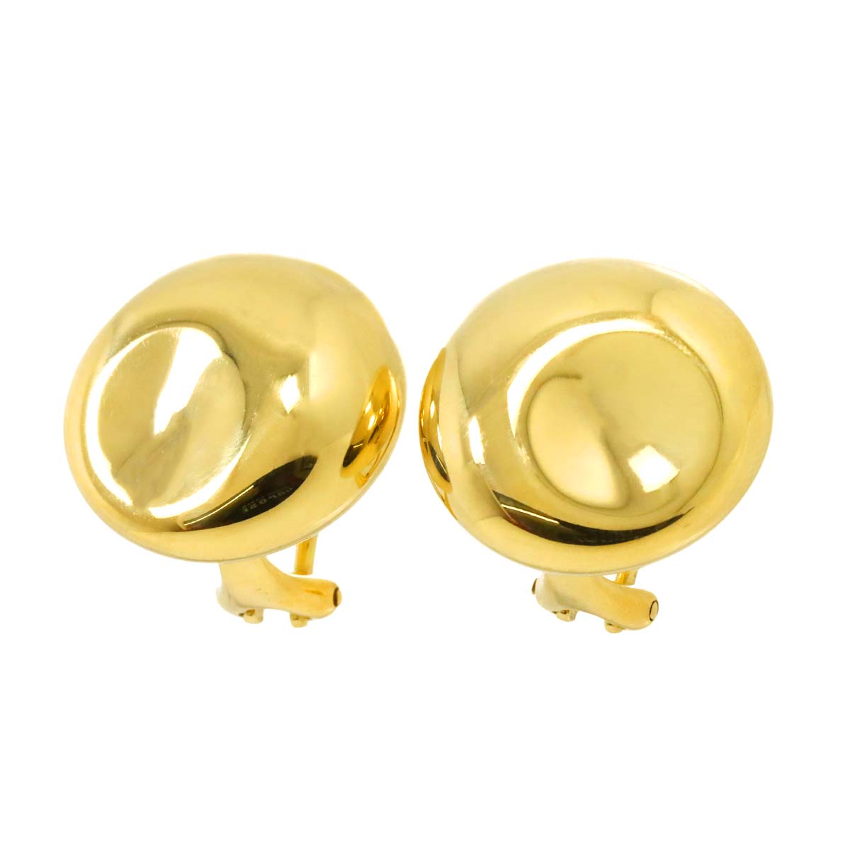 Bean Earrings Clip on 18K Yellow Gold 750