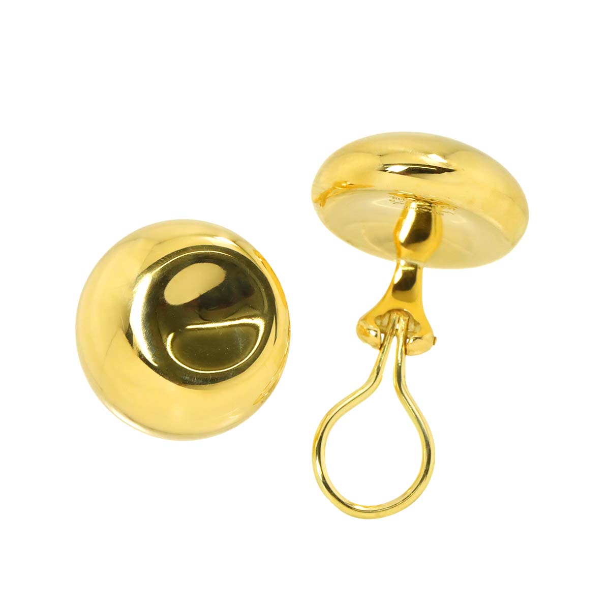 Bean Earrings Clip on 18K Yellow Gold 750