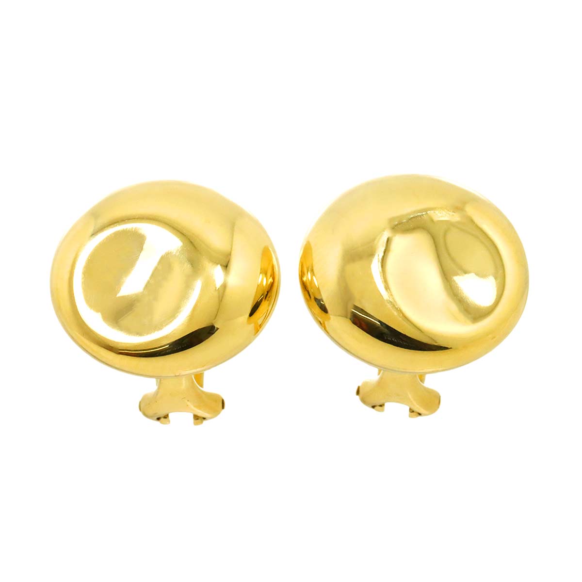 Bean Earrings Clip on 18K Yellow Gold 750
