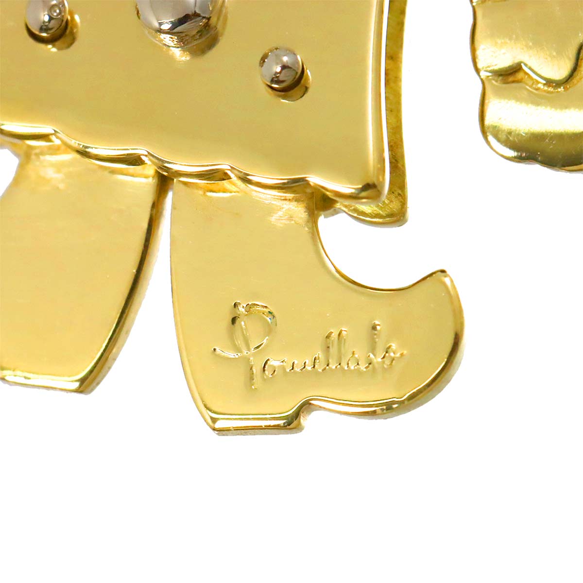 King motif Brooch 18K YG WG 750