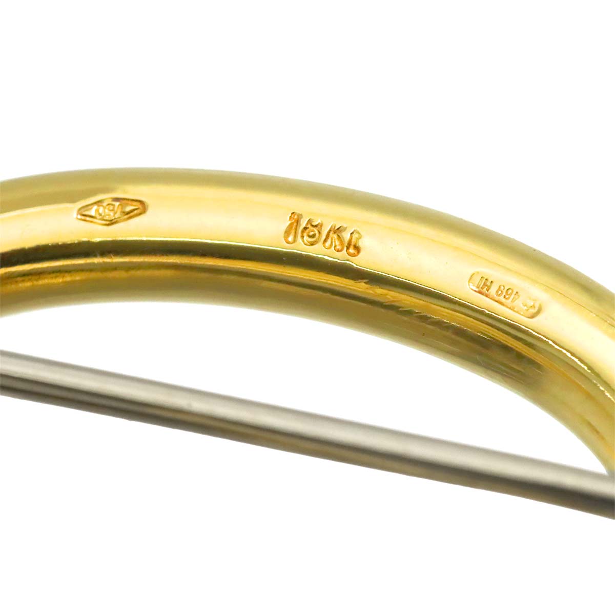 King motif Brooch 18K YG WG 750