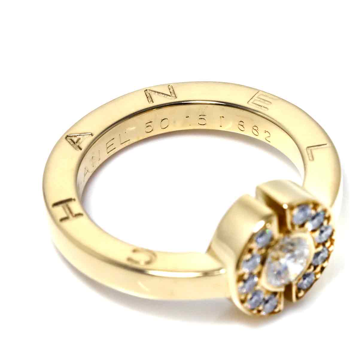 Diamond Ring 18K Yellow Gold 750 Size50 4.75-5(US)