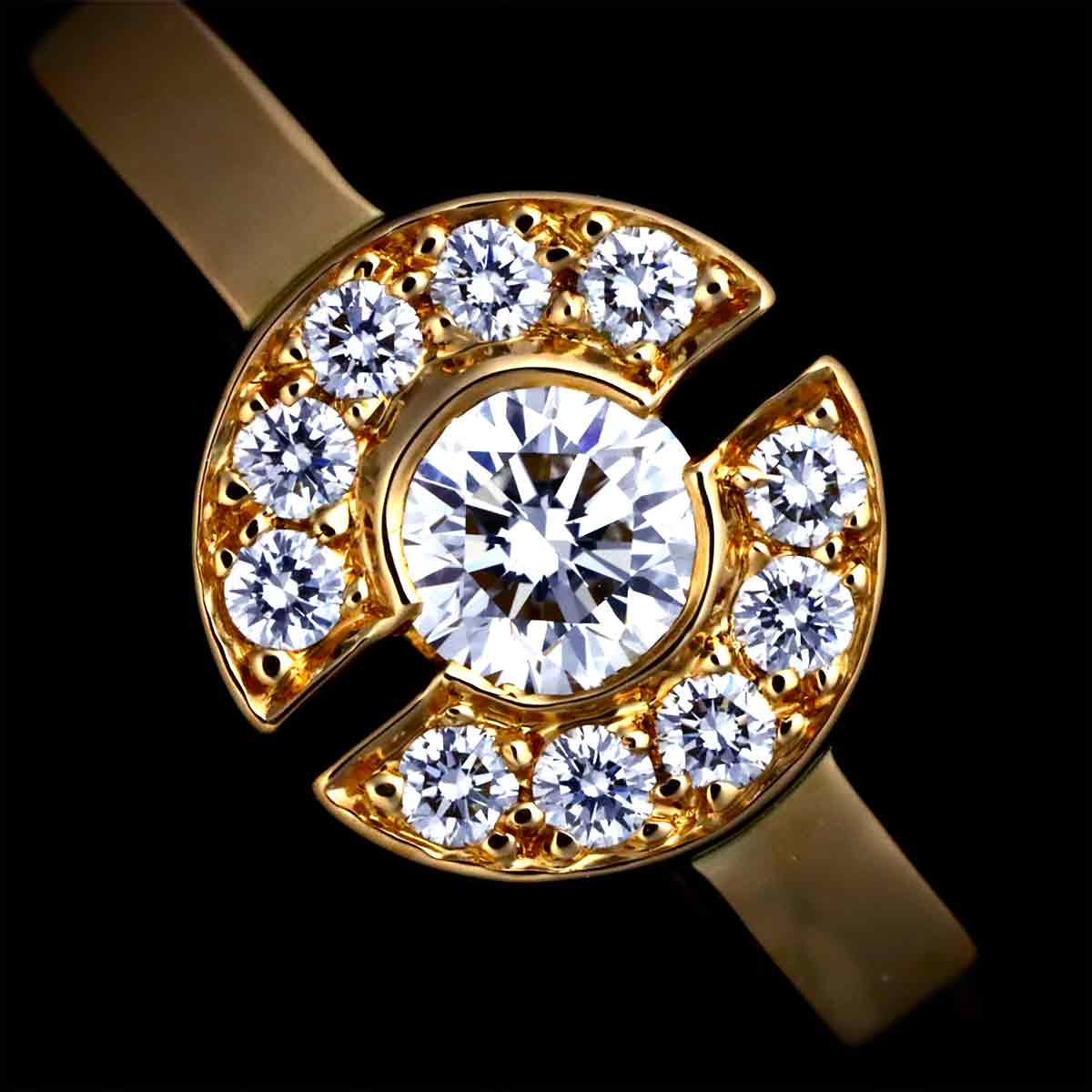 Diamond Ring 18K Yellow Gold 750 Size50 4.75-5(US)