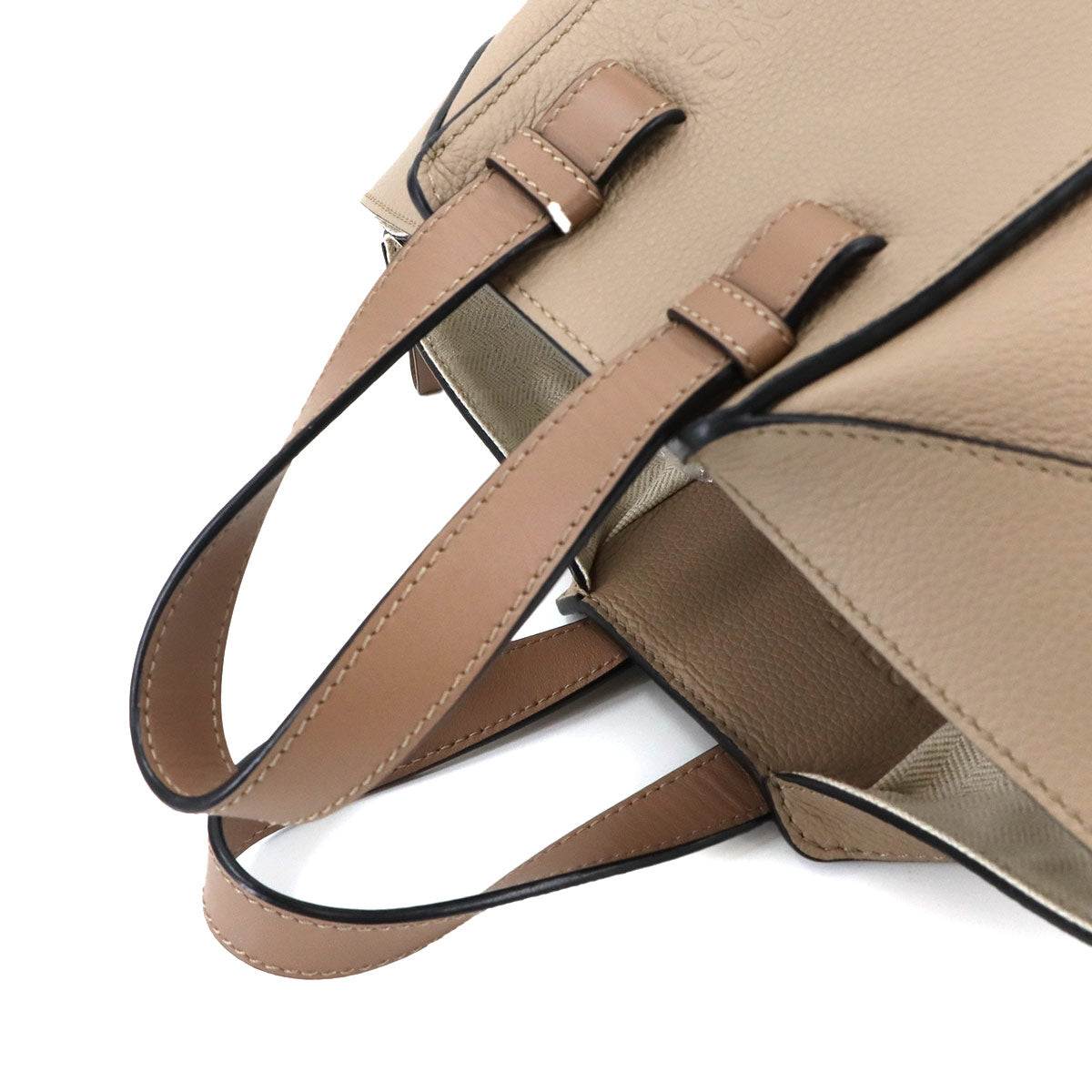 Compact Hammock 2way Hand Shoulder Bag Leather Beige