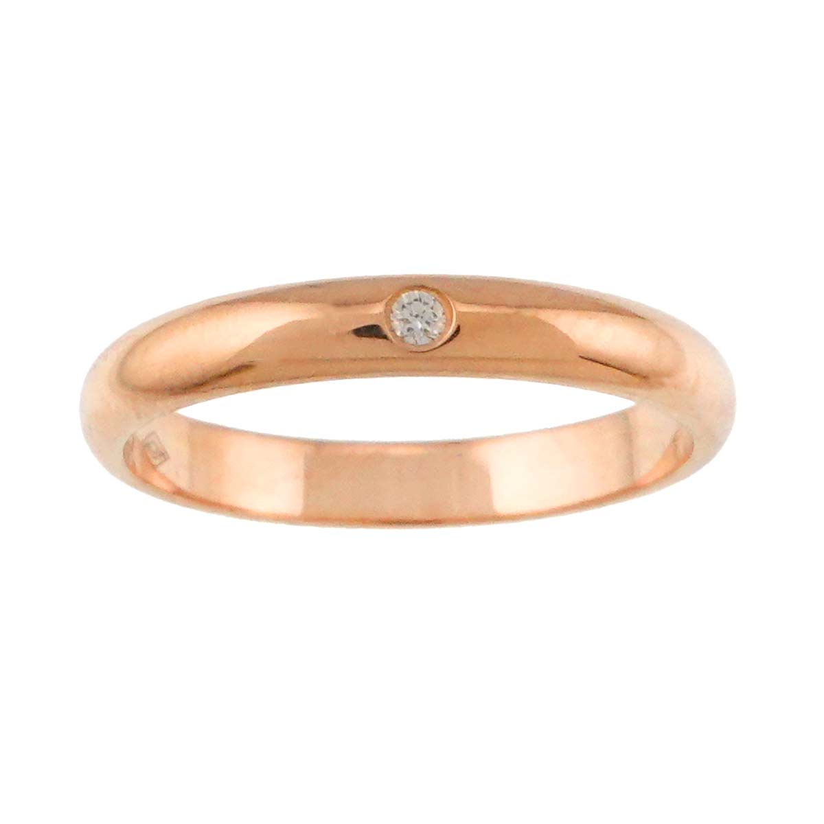 Classic Diamond 1P Ring 18K Pink Gold 750 Size48 4.5(US)