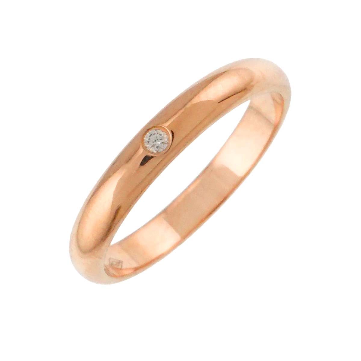 Classic Diamond 1P Ring 18K Pink Gold 750 Size48 4.5(US)