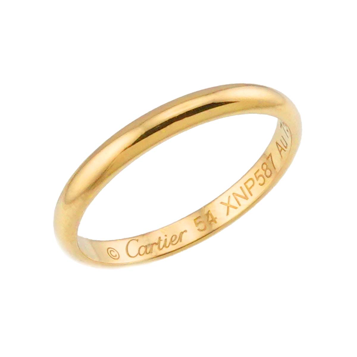Classic Band Ring 18K Yellow Gold 750 size54 6.75US)