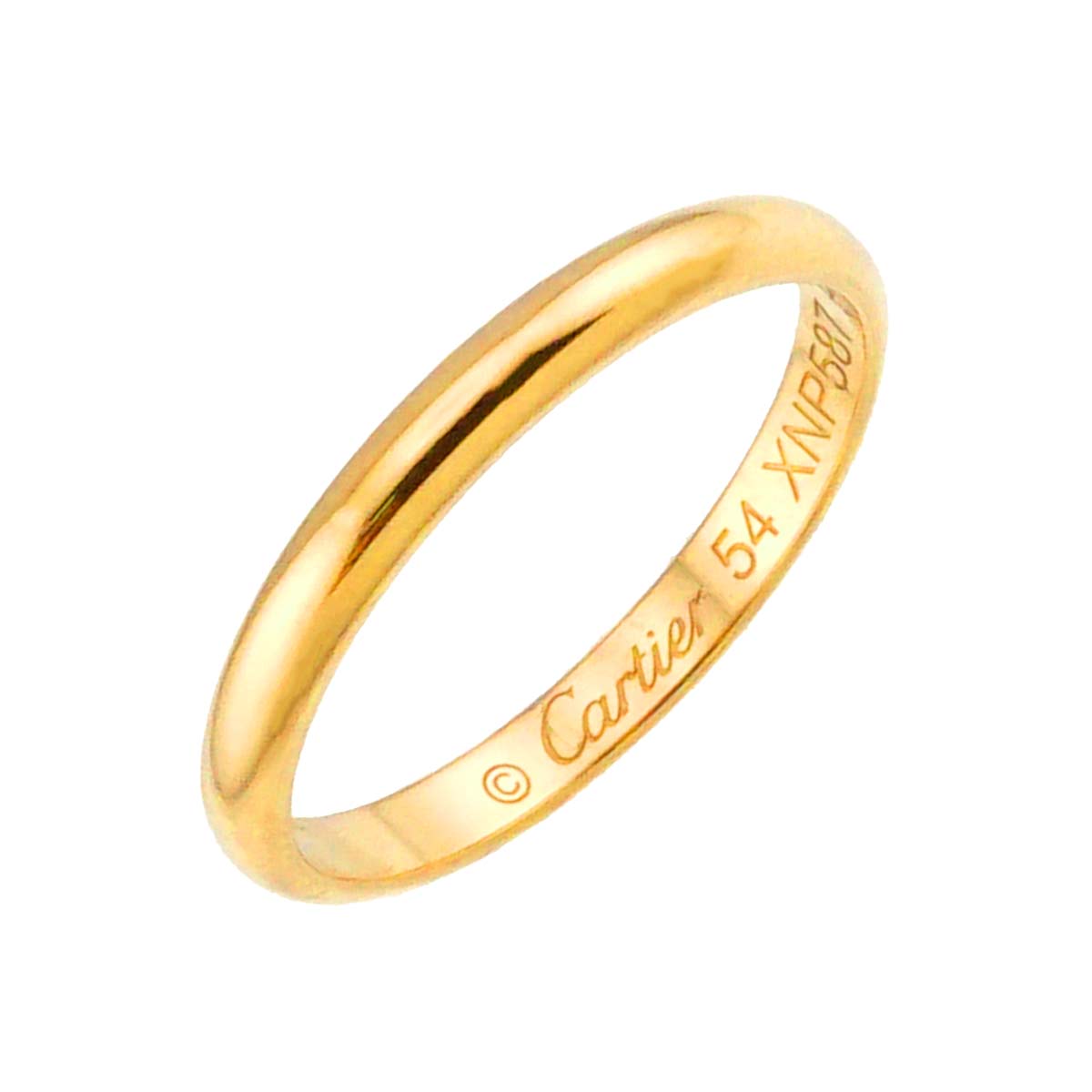 Classic Band Ring 18K Yellow Gold 750 size54 6.75US)