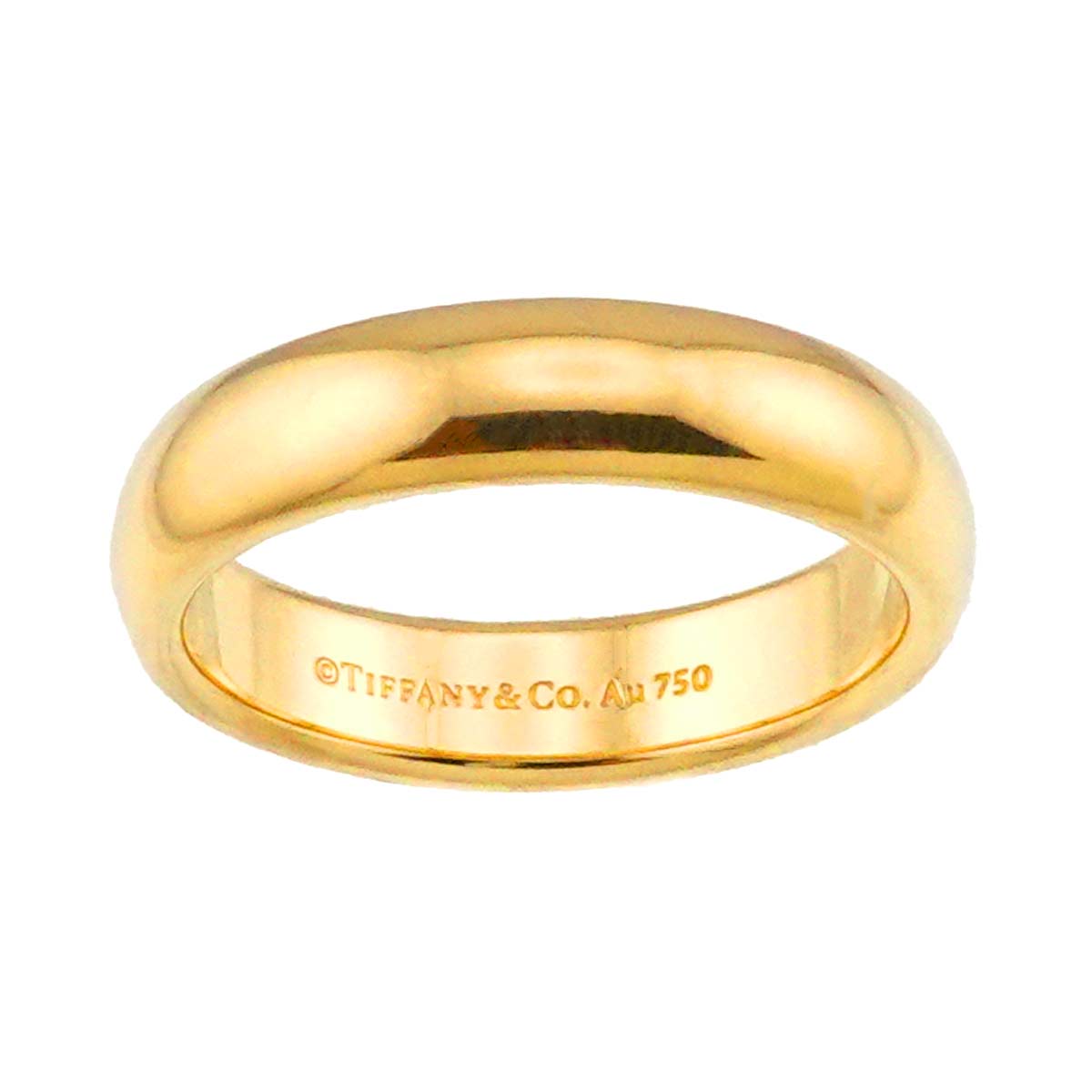 TIFFANY Co. Classic Band Ring 18K Yellow Gold 750 Size 6(US)