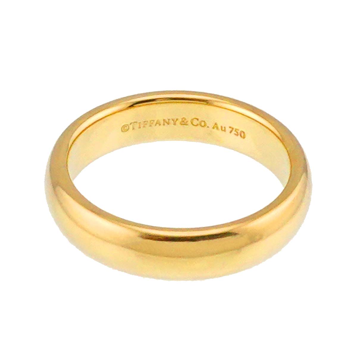 TIFFANY Co. Classic Band Ring 18K Yellow Gold 750 Size 6(US)