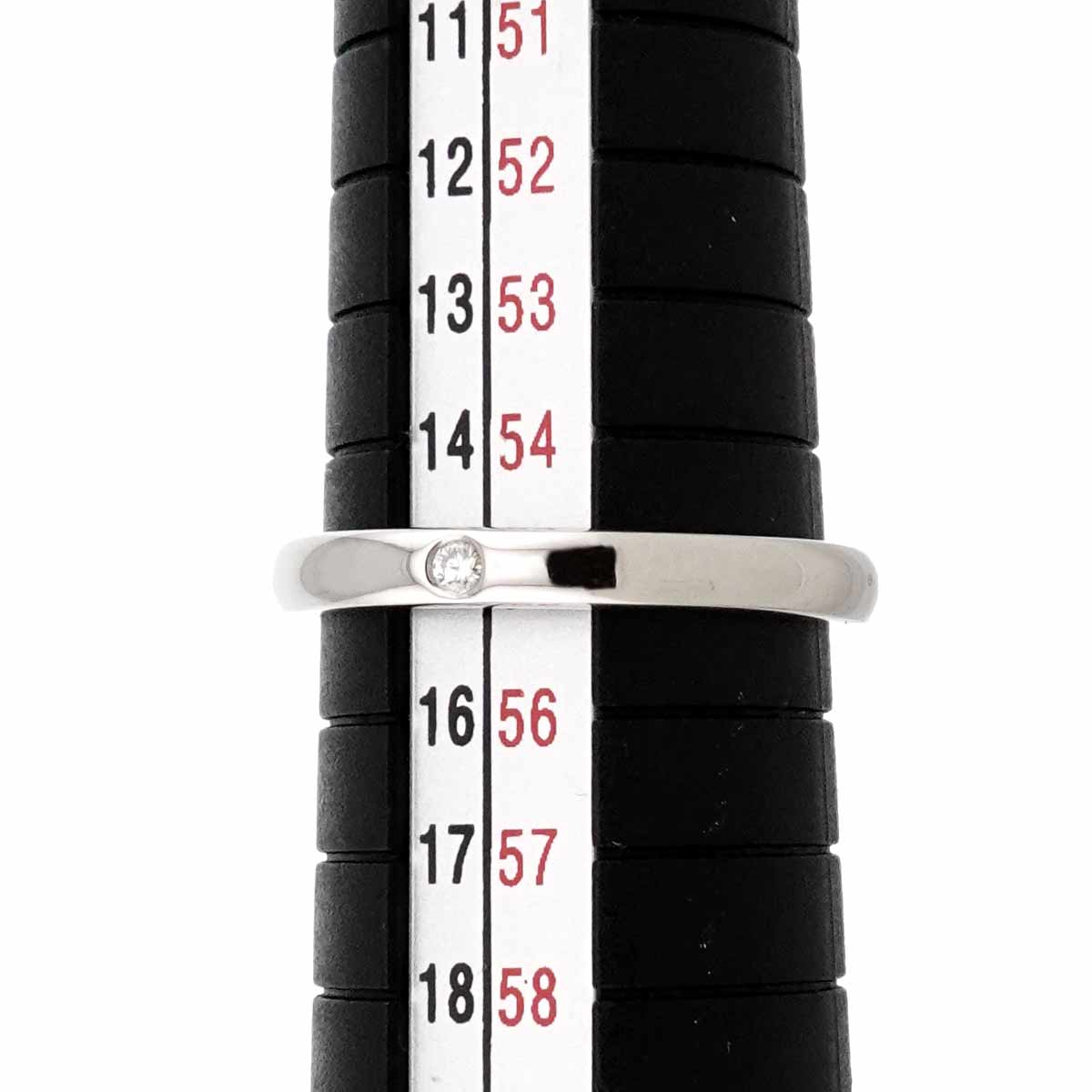 Stacking Band Ring Diamond 1P Pt Size7.25(US)