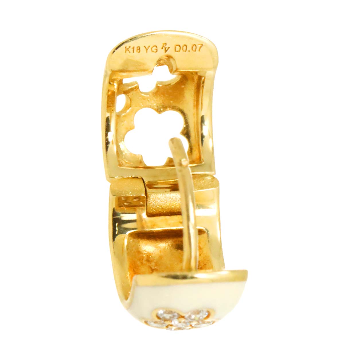 Diamond 0.07/0.07ct Earrings Pierced 18K YG Enamel