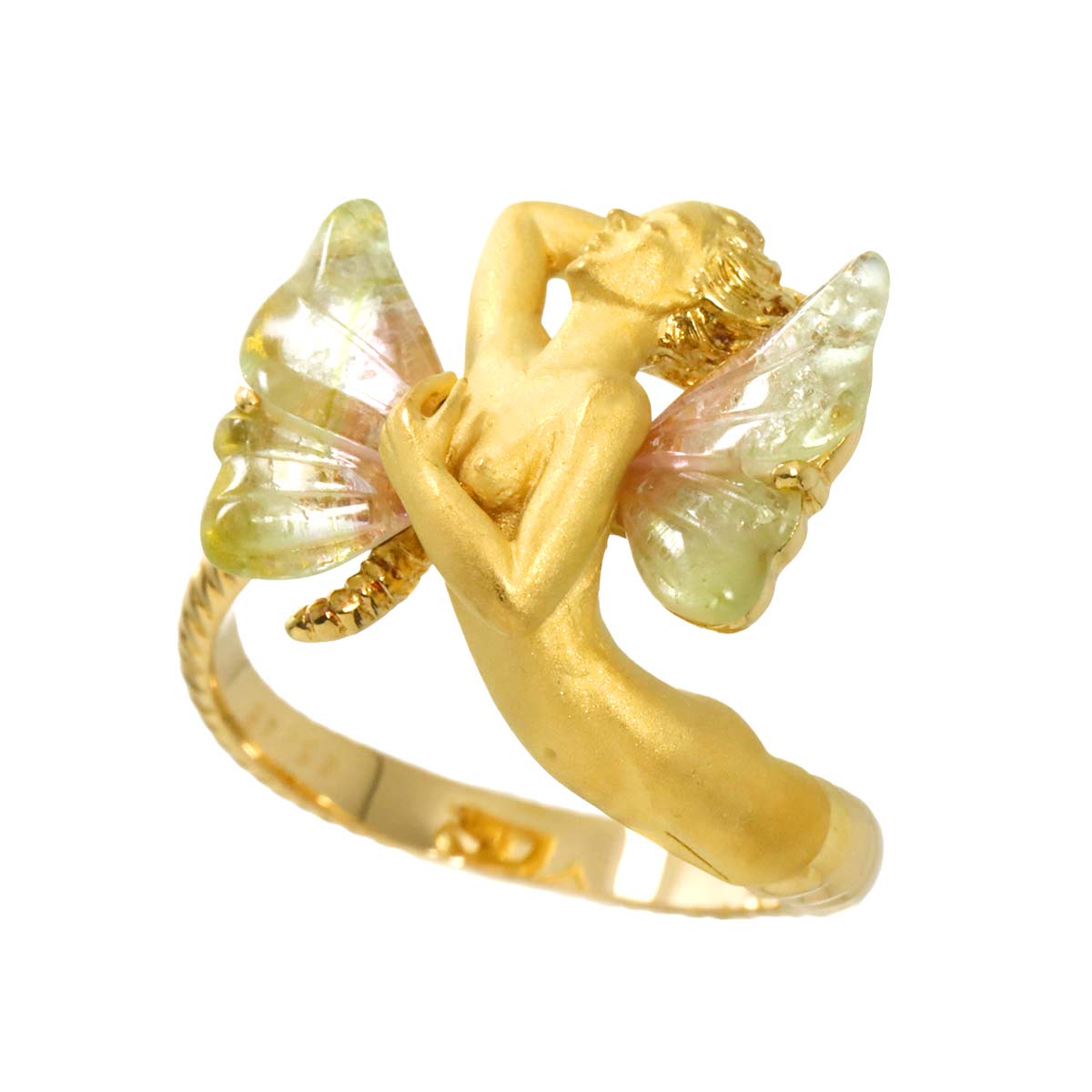 Tourmaline Ring 18K YG 750 Size6-6.25(US)