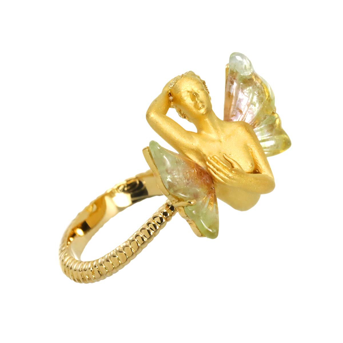 Tourmaline Ring 18K YG 750 Size6-6.25(US)