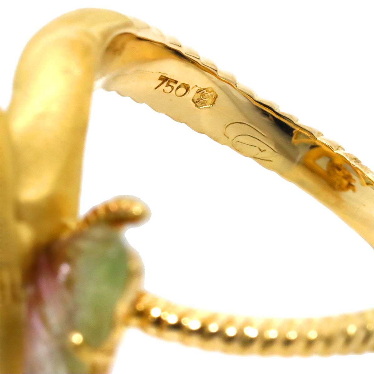 Tourmaline Ring 18K YG 750 Size6-6.25(US)