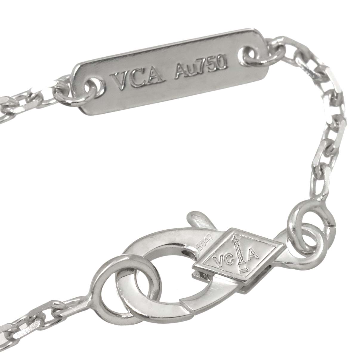 Lotus Small Diamond Necklace 18K White Gold 750