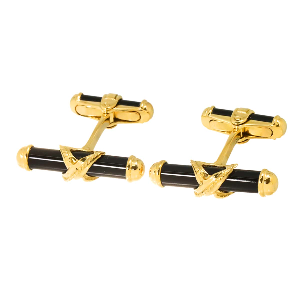 Onyx cuff links 18K Yellow Gold 750