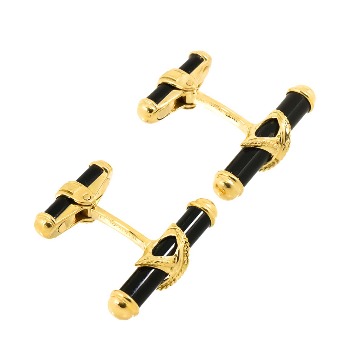 Onyx cuff links 18K Yellow Gold 750