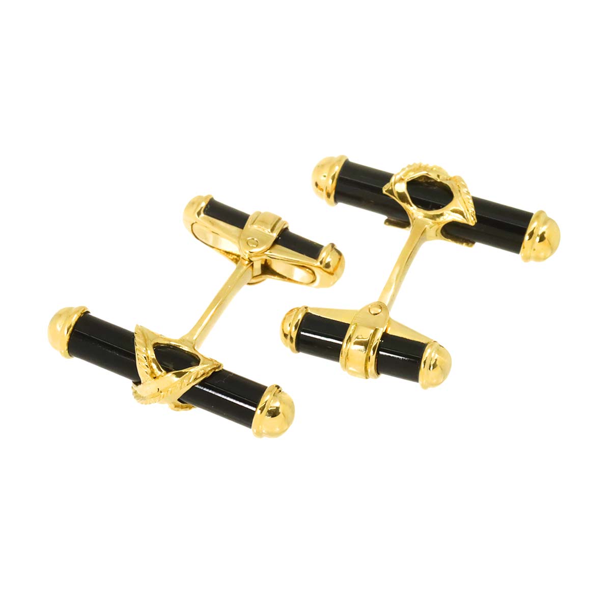 Onyx cuff links 18K Yellow Gold 750