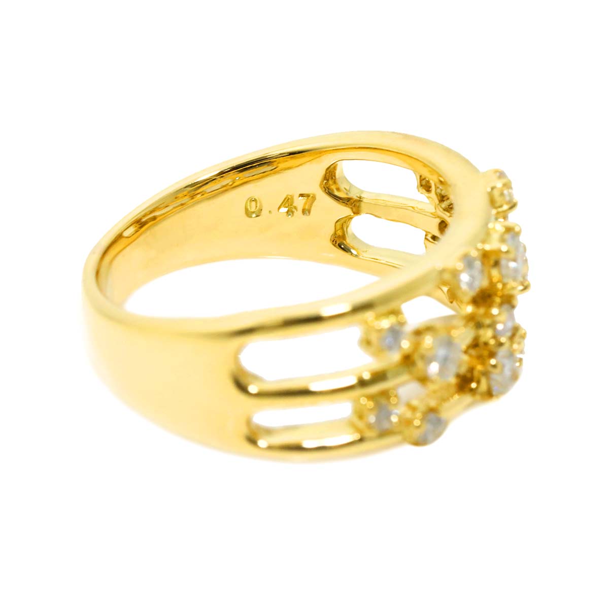 Diamond 0.47ct Ring 18K YG 750 Size6.25-6.5(US)