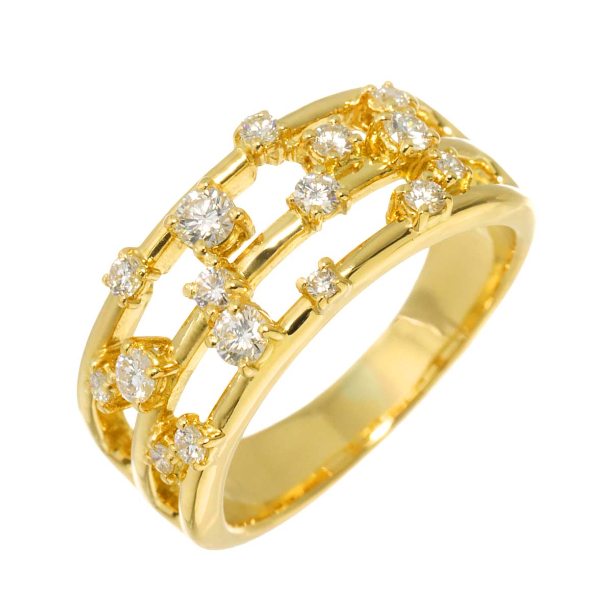 Diamond 0.47ct Ring 18K YG 750 Size6.25-6.5(US)